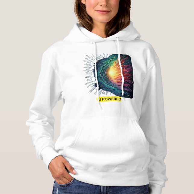 Sudadera Impulsado por IA - Futurista diseño tecnológico (Anverso)
