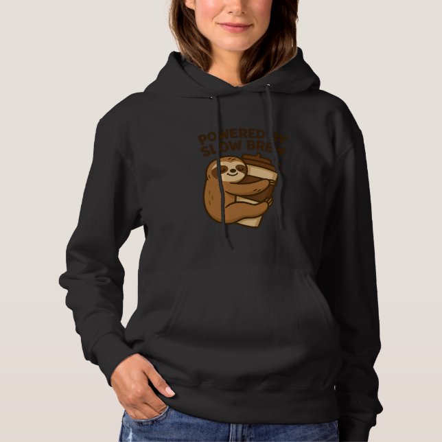 Sudadera Impulsado Por Lenta Brew Funny Caffeine Lazy Sloth (Anverso)