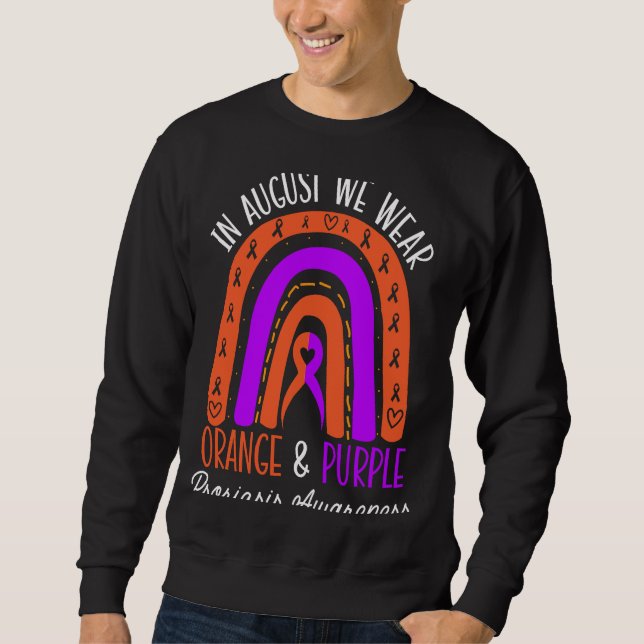 Sudadera In August We Wear Orange And Purple Psoriasis Awar (Anverso)