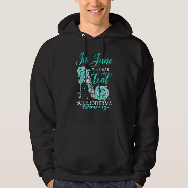 Sudadera In June We Wear Teal Butterfly Scleroderma Awarene (Anverso)