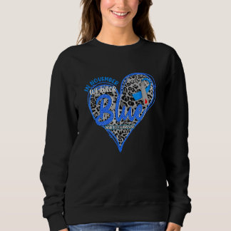 Sudadera In November We Wear Blue Heart Leopard Diabetes Aw