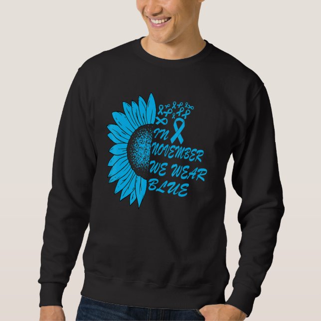 Sudadera In November We Wear Blue Messy Bun Diabetes Awaren (Anverso)