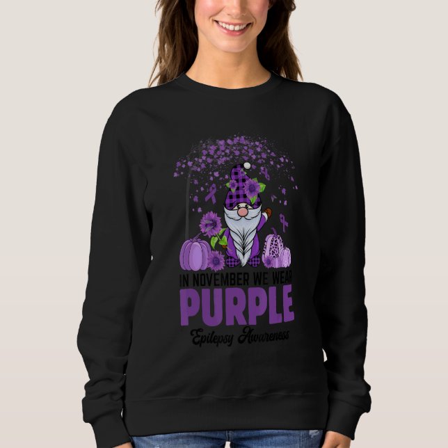 Sudadera In November We Wear Purple Gnome Epilepsy Awarenes (Anverso)