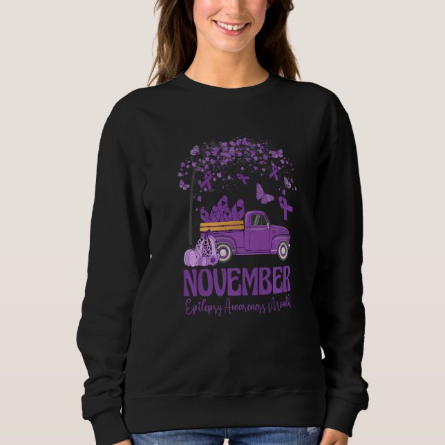 Sudadera In November We Wear Purple Truck Epilepsy Awarenes (Anverso)
