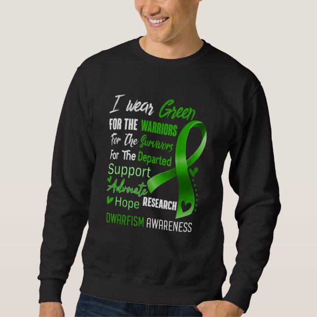 Sudadera In October I Wear Green For Dwarfism Awareness Gre (Anverso)