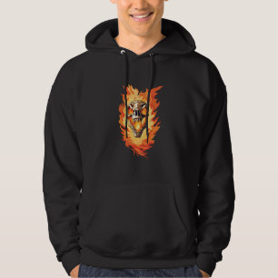Sudadera Incendio de cráneo retro de dinosaurio muerto quem