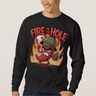 Sudadera Incendio en la picante comida picante de chile Pep