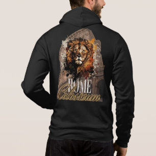 Sudadera Increíble arte de león y el Coliseo Roma Negro