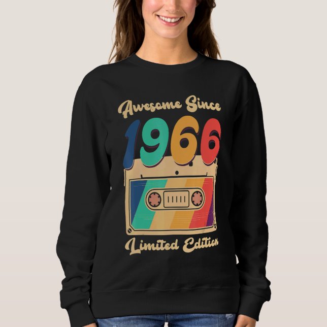 Sudadera Increíble desde 1966 Feliz 56º cumpleaños de mujer (Anverso)