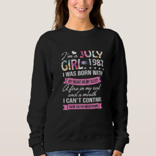 Sudadera Increíble desde 1987, 35 años, soy Chica 1 de juli