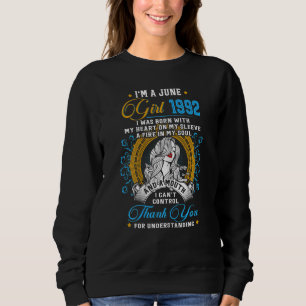 Sudadera Increíble desde 1992, 30 años, soy Chica de junio 