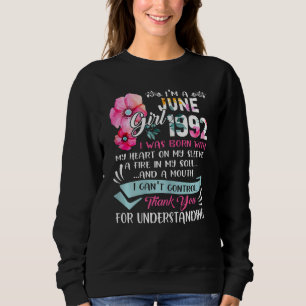 Sudadera Increíble desde 1992, 30 años, soy Chica de junio