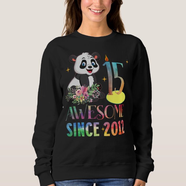 Sudadera Increíble desde 2007 15º cumpleaños Panda de 15 añ (Anverso)
