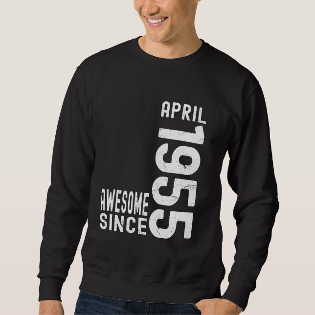 Sudadera Increíble Desde Abril De 1955, Nacido En Abril De  (Anverso)
