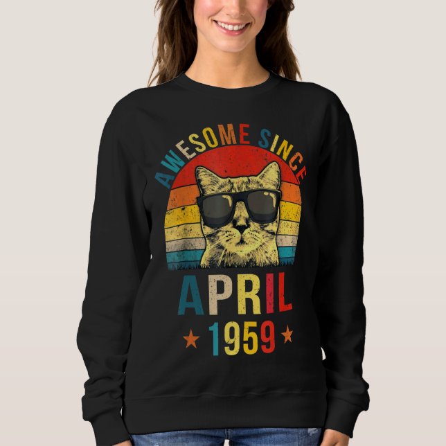 Sudadera Increíble desde abril de 1959: 63.ª gata de cumple (Anverso)