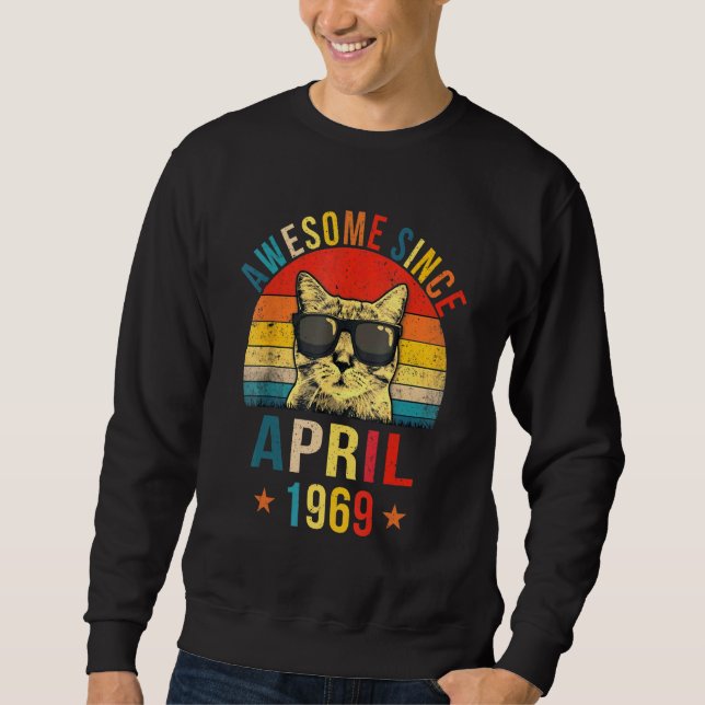 Sudadera Increíble desde abril de 1969: 53.ª gata de cumple (Anverso)