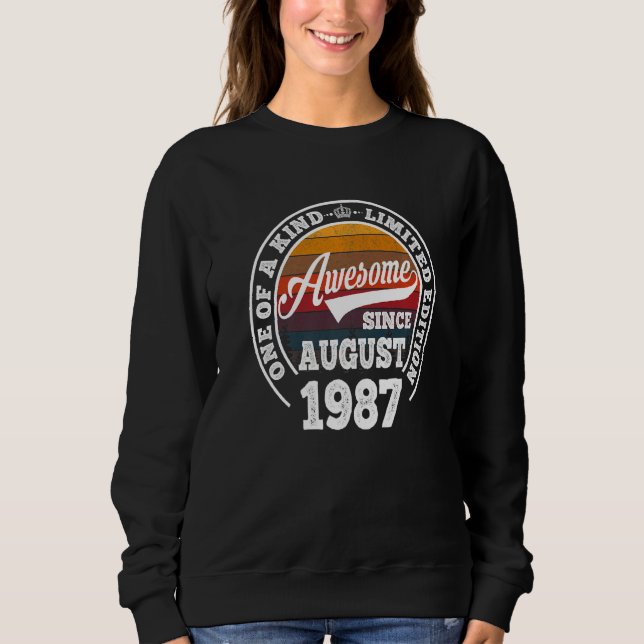 Sudadera Increíble desde agosto de 1987 35º cumpleaños 35 a (Anverso)