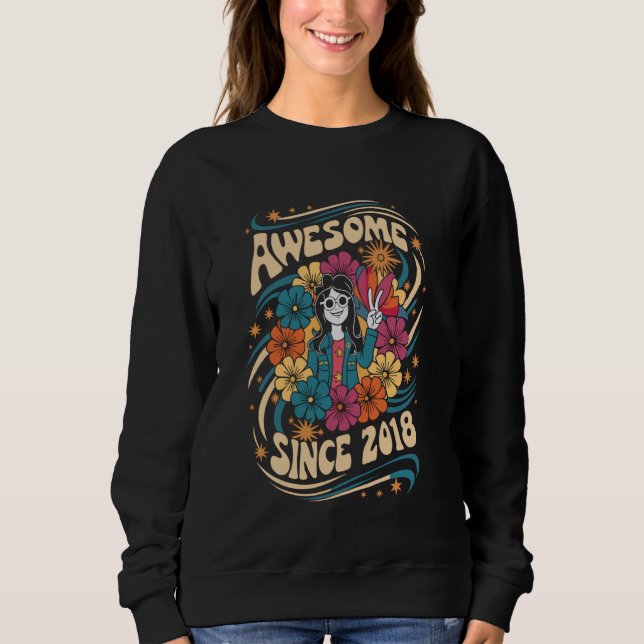 Sudadera Increíble desde el cumpleaños y de Hippie Flower G (Anverso)