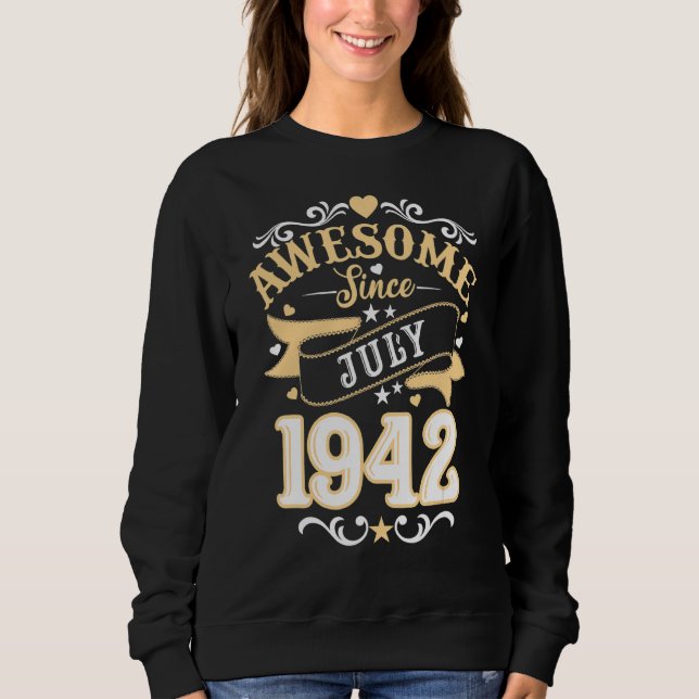 Sudadera Increíble desde julio de 1942 80 años de edad (Anverso)
