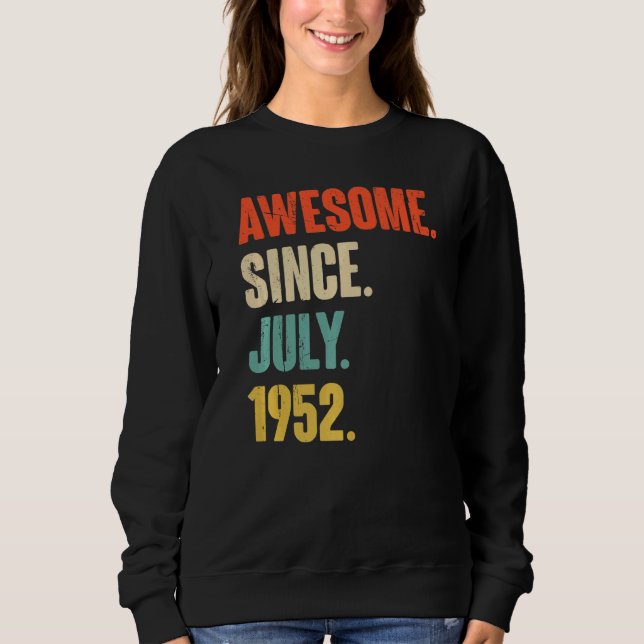 Sudadera Increíble desde julio de 1952 70 años (Anverso)