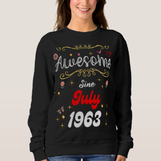Sudadera Increíble desde julio de 1963, flores de cumpleaño