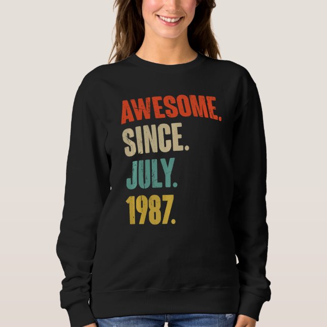 Sudadera Increíble desde julio de 1987, 35 años, 35 años, c (Anverso)