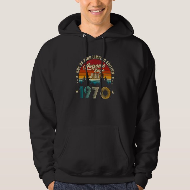 Sudadera Increíble desde junio de 1970 52 años de edad 27 c (Anverso)