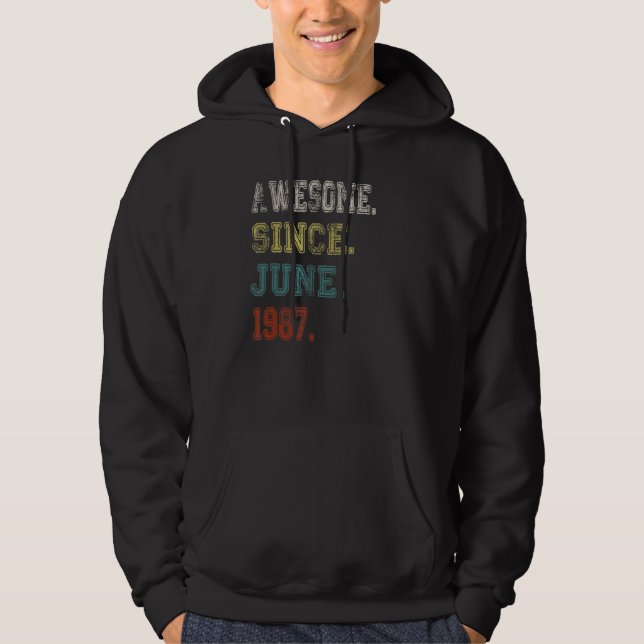 Sudadera Increíble desde junio de 1987 35 años de edad cump (Anverso)