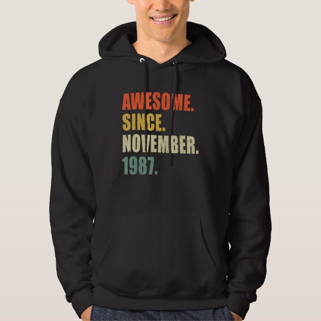 Sudadera Increíble desde noviembre de 1987, cumpleaños de 3 (Anverso)
