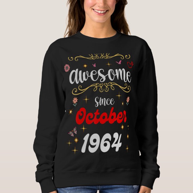 Sudadera Increíble desde octubre de 1964, flores de cumplea (Anverso)