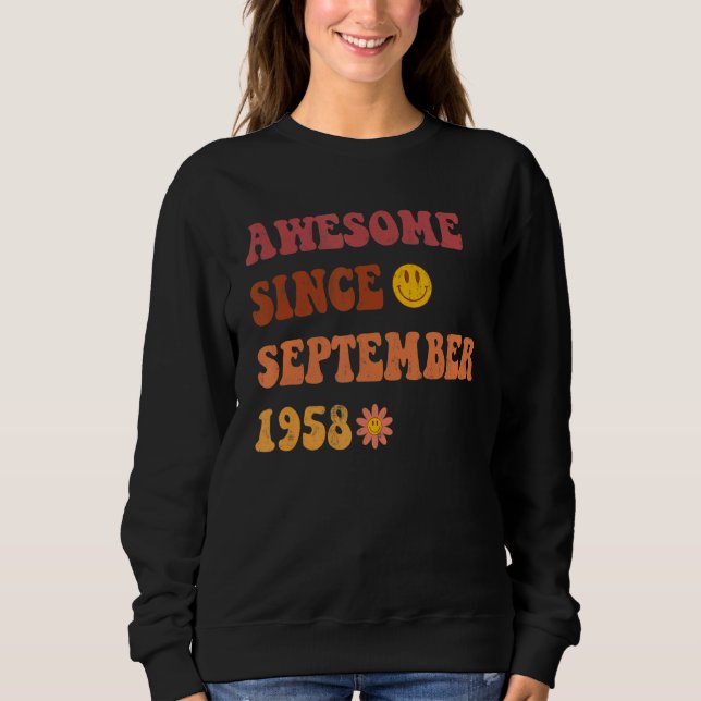 Sudadera Increíble desde septiembre de 1958 Retro Groovy 64 (Anverso)