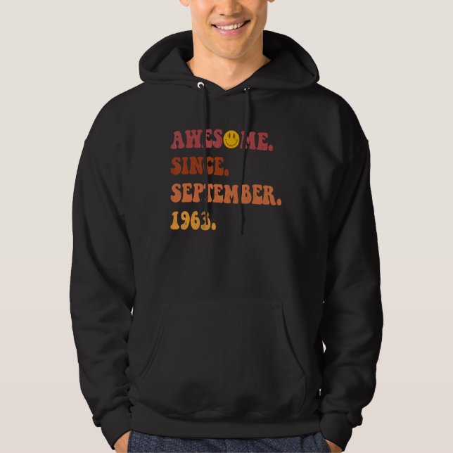 Sudadera Increíble desde septiembre de 1963 Retro Groovy 59 (Anverso)