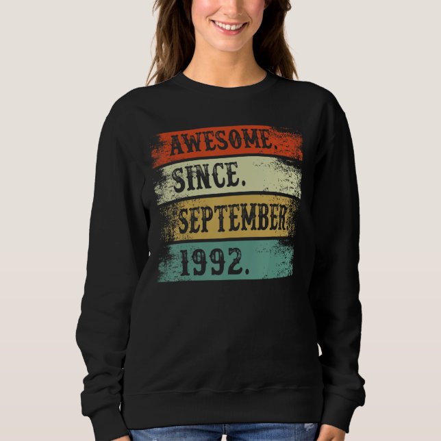 Sudadera Increíble desde septiembre de 1992 30 años de edad (Anverso)