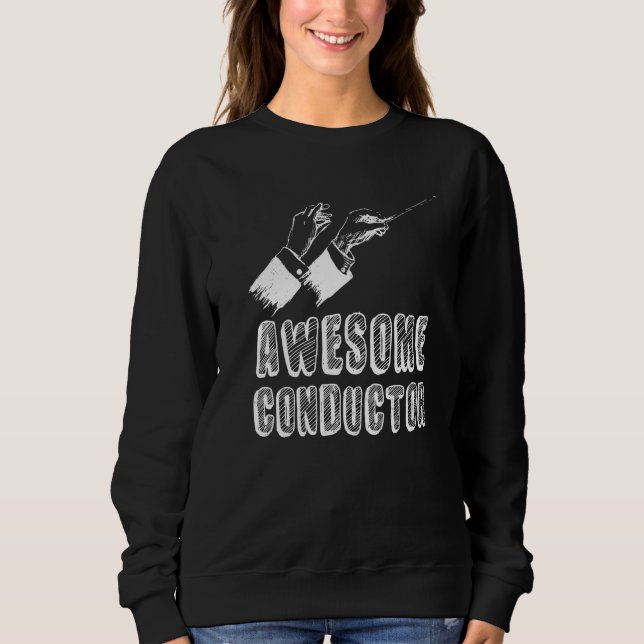 Sudadera Increíble director con batuta en orquesta de músic (Anverso)