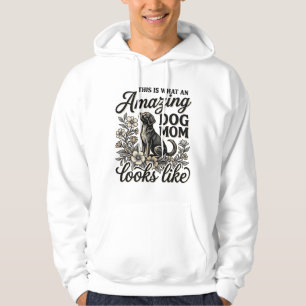 Sudadera Increíble diseño floral vintage de mamá de perro_1