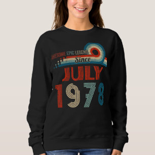 Sudadera Increíble leyenda épica desde julio de 1978 44º cu