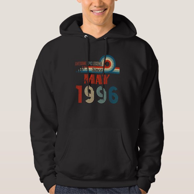 Sudadera Increíble leyenda épica desde mayo de 1996 26 cump (Anverso)