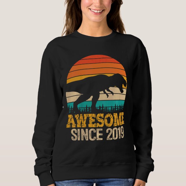Sudadera Increíble niño desde 2019 3er cumpleaños Dinosauri (Anverso)