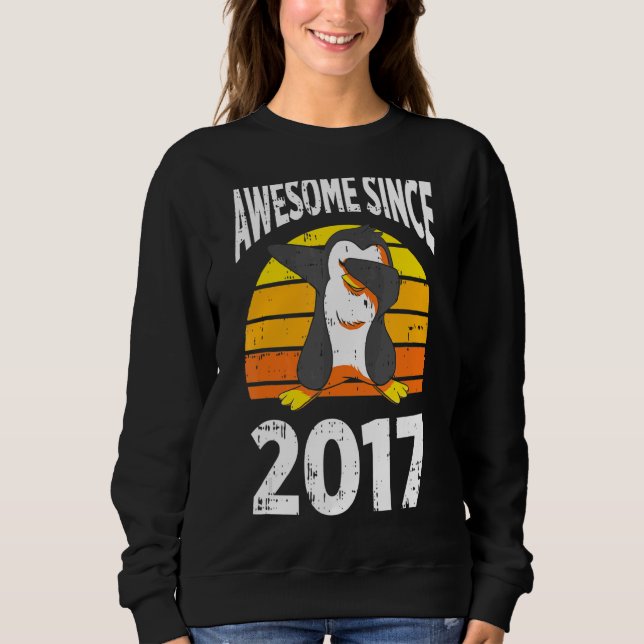 Sudadera Increíble pingüino desde 2017, quinto cumpleaños,  (Anverso)