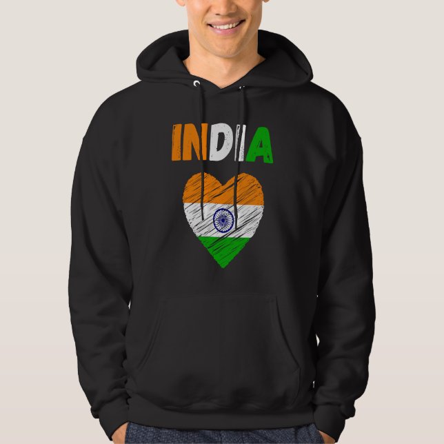 Sudadera India Flag Holiday India Heart Indian Flag (Anverso)