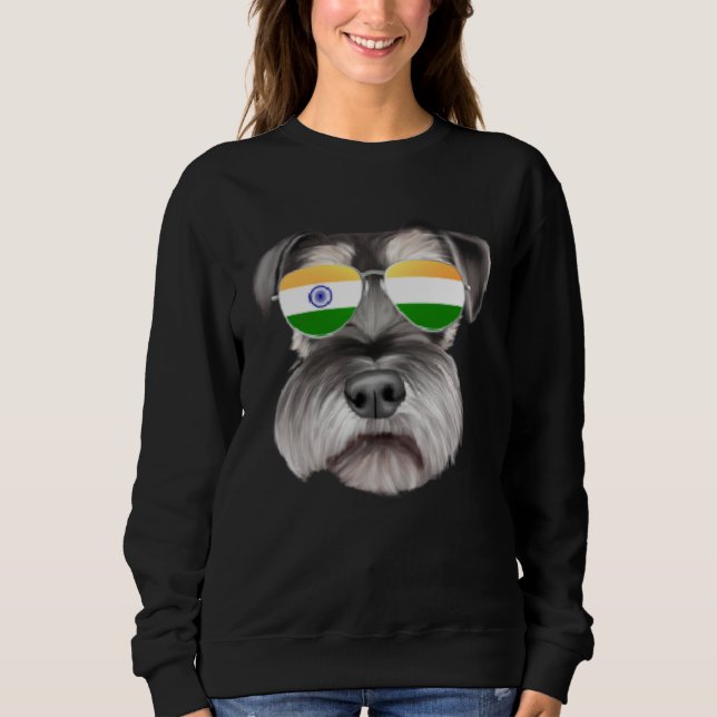Sudadera India Flag Miniature Schnauzer Dog India Pocket (Anverso)