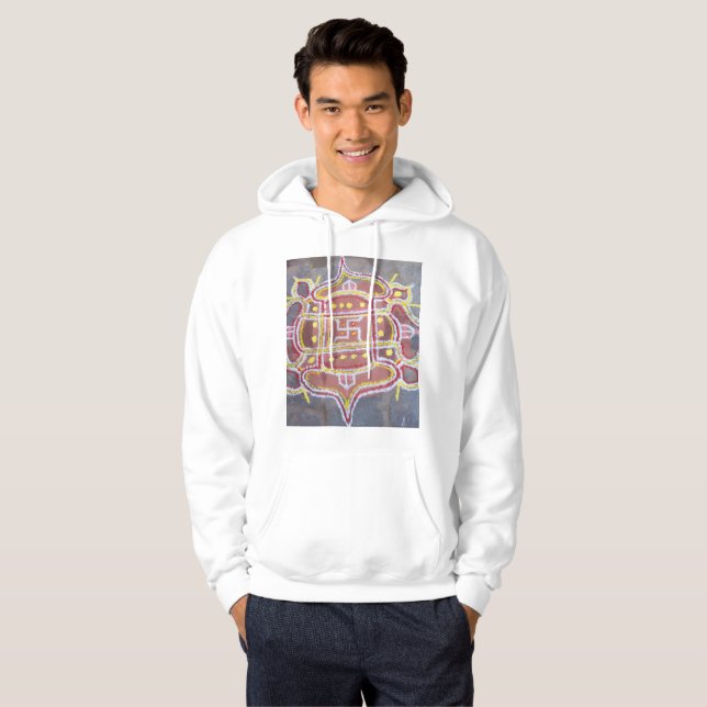Sudadera India Símbolos religiosos hindúes Rangoli Decor (Anverso completo)