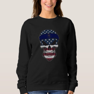 Sudadera Indiana American Flag Skull State Flag Indiana Ro