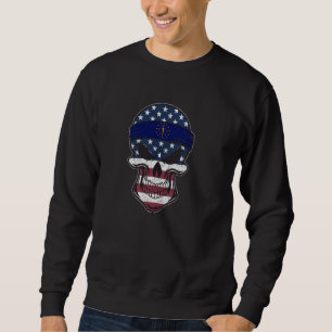 Sudadera Indiana American Flag Skull State Flag Indiana Ro