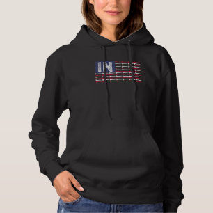Sudadera Indiana Estado De Origen En La Bandera Americana D