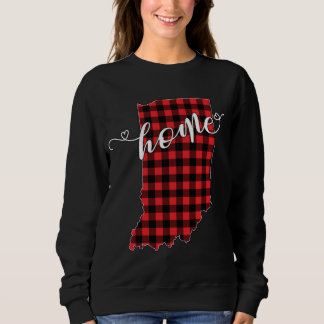 Sudadera Indiana IN State Esquema Home Winter Red Buffalo P