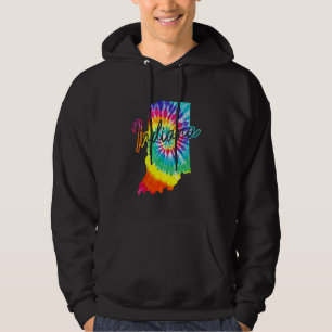 Sudadera Indiana Tie Dye State Map Orgullo Hippie Vintage R