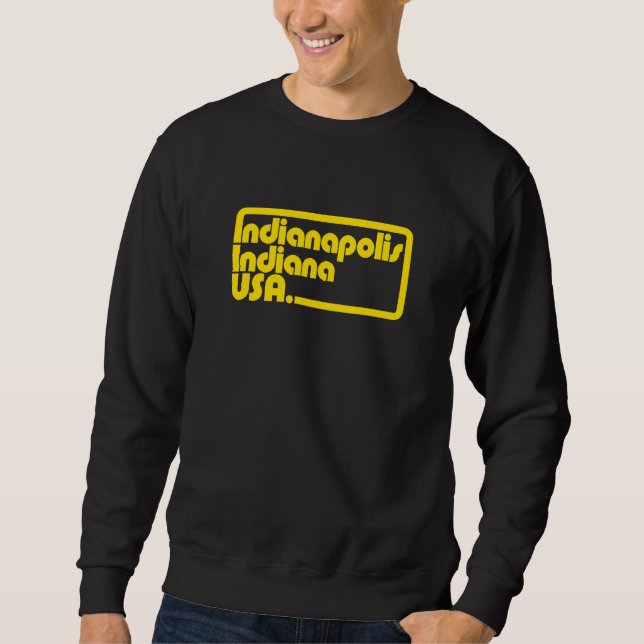 Sudadera Indianapolis Indiana Usa Rectangular Retro (Anverso)