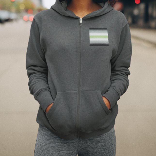 Sudadera Indicador de Orgullo de Agénero Gradiente con nomb (Subido por el creador)