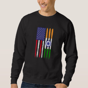 Sudadera Indios raíces hindúes bandera mitad estadounidense